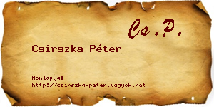 Csirszka Péter névjegykártya